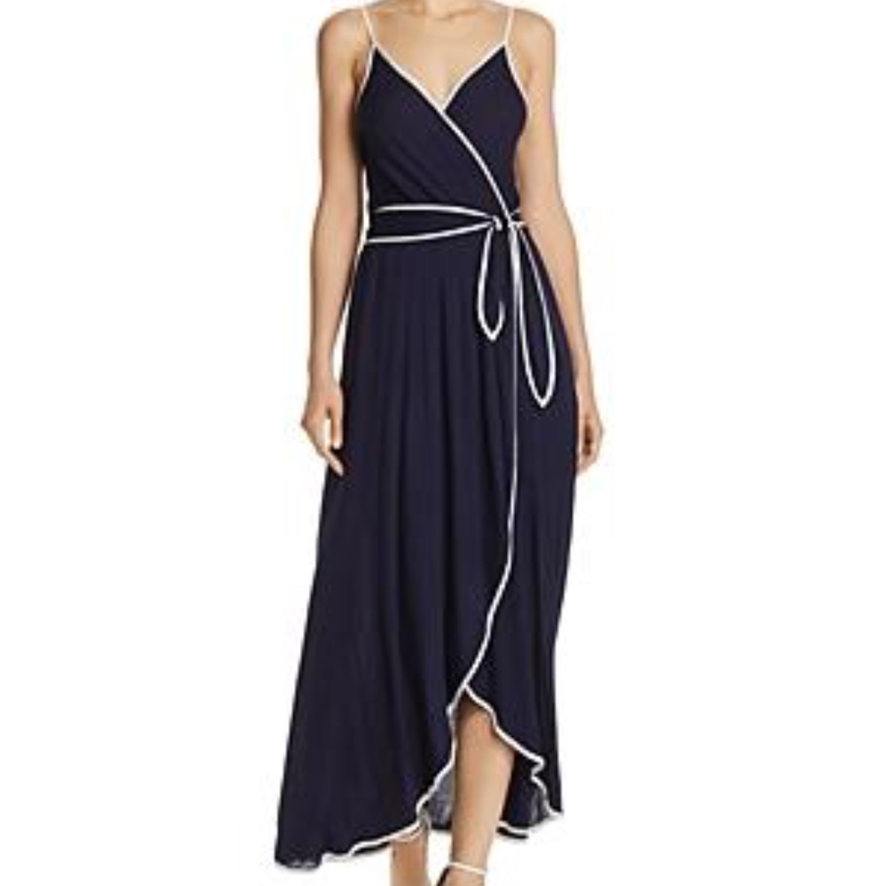Aqua Faux Wrap Maxi Dress